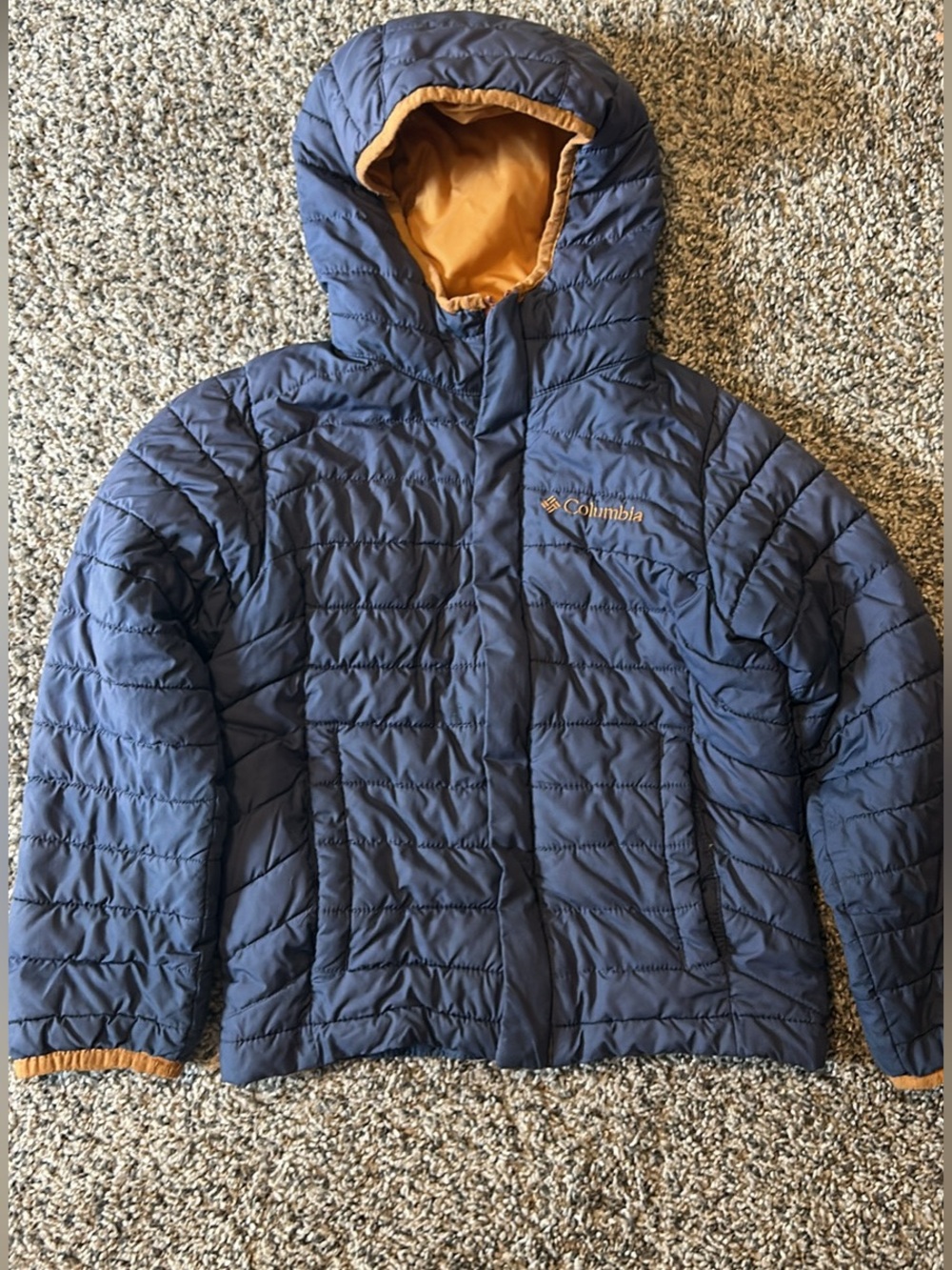 Columbia Kids' Navy Puffer Jacket with Gold Lining
